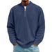 Men's Clothing Corduroy Stand Collar Zip-Up Long Sleeve Shirt - Autumn Casual Pullover Top With Stylish Stitching Details (Multiple Colors Available)_viptrois.com