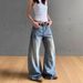 Men's Clothing High Street Old Washed Scimitar Jeans New Style Niche High Waist Straight Floor Length Wide Leg Pants_viptrois.com