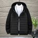 Men's Heavyweight Fleece-Lined Hooded Jacket With Knit Sleeves - Plus Size Winter Coat For Big & Tall (4xl-10xl, Black & Army Green)_viptrois.com