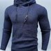 Men's Jacquard Knit Hoodie | Slim-Fit Pullover With Breathable Poly-Cotton Blend | Autumn Athleisure Essential (Army Green, Black, Heather )_viptrois.com