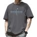 Short Pure Cotton T-shirt Summer Round Neck Loose Fit Men's Casual Half Sleeved Clothes Printed British_viptrois.com