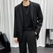 Men's Clothing Casual Suit Set With Dropped Shoulder Design, Long Sleeve T-Shirt & Stylish Blazer - Slim Fit, Korean-Inspired Trendy Outfit For Autumn_viptrois.com