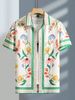 Large Size Men's Trendy Short Sleeve Shirt Loose Fit Casual Lapel Polyester Summer Shirt Printed Modern Stylish_viptrois.com