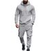 Men's Heavyweight Hooded Sweatshirt And Velvet Casual Jacket Set American Style Autumn Winter Loose Fit_viptrois.com