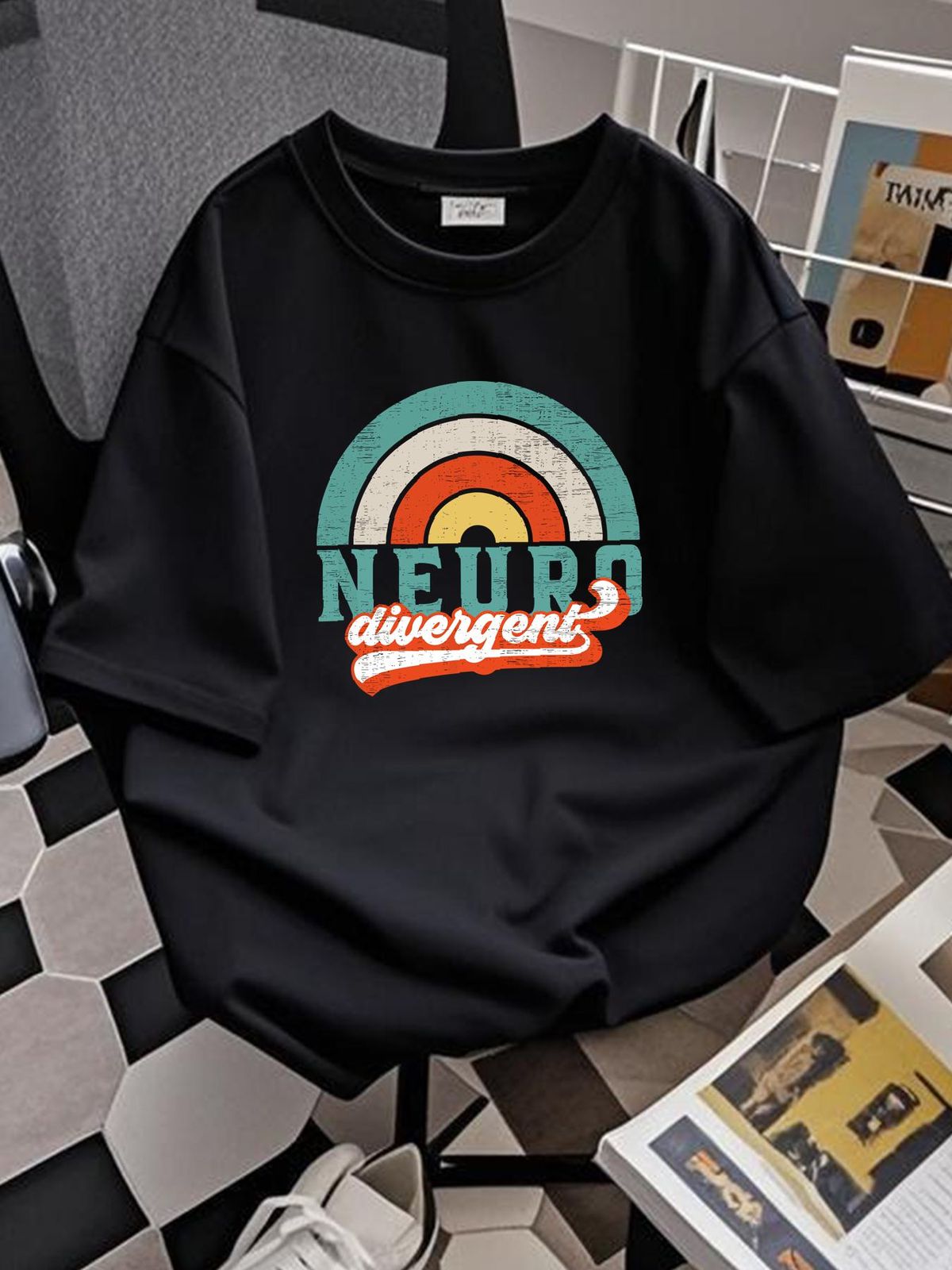 Neurodivergent Pride For Autism ADHD And ASD Awareness T-Shirt Unisex T-shirt Graphic Breathable Streetwear Stylish Soft Slightly Versatile Casual_viptrois.com