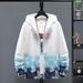 "Men's Summer Sun Protection Shirt With Logo Printing, Quick-Dry Outdoor Fishing Shirt, Lightweight UPF 30+ Hooded Jacket For Running & Sports"_viptrois.com