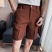 Man's clothing Waffle shorts men's quarter pants solid color thin casual dress pants green_viptrois.com