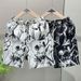 Men's Clothing New Shorts Men's Trendy Loose Graffiti Contrast Color Fashionable Men's Seersucker Breathable Casual Straight Pants_viptrois.com