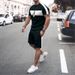 Men's 2-Piece Short Sleeve T-Shirt & Shorts Set, Summer Casual Lounge Wear, Comfortable Athletic Style Outfit For Relaxation_viptrois.com