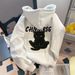 Pure American Style Trendy Brand Super Cute Cat Print Sweatshirt Women Spring And Autumn Thin Large Plus Size Slimming Hooded_viptrois.com
