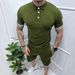 Men's Casual Lapel Short Sleeve Shorts Two-Piece Set_viptrois.com
