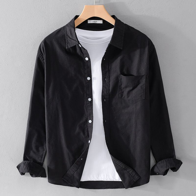 Men's Clothing Shirt Long Sleeve Tops Casual Thin Youth Handsome Shirt Jacket_viptrois.com