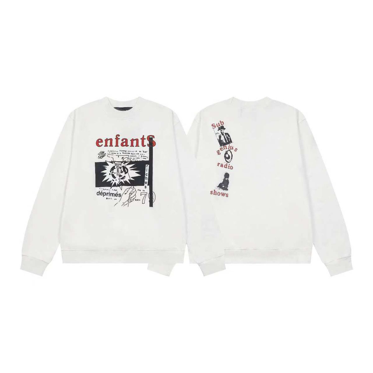 ERD Melancholy Rich Second Generation Trendy Brand Portrait Print Fashion Unisex Couple Loose Warm Hoodie Sweatshirt_viptrois.com