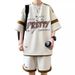 Casual Sports Men's Plus Size Summer Short Sleeve T-Shirt Shorts Cool Stylish Outfit Complete Set_viptrois.com
