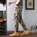 Men's Clothing camouflage pants with cuffs and multiple pockets, retro washed pants_viptrois.com