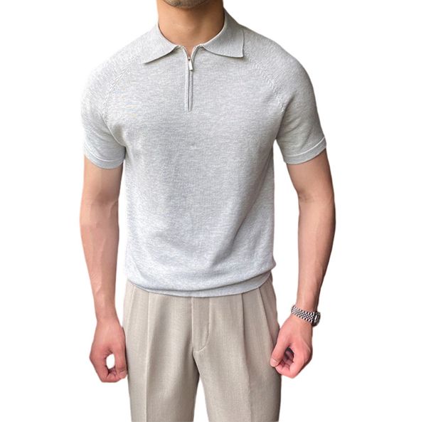 Men's Short Sleeved T Shirt Men's Lapel Top Clothes Bottoming Polo Shirt Men's T Shirt Casual Half Sleeved T Shirt Trendy Wholesale_viptrois.com