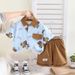 2025 New Cute Casual Thin Summer Set For Baby Boys Cool And Handsome Full Print Bear Shirt Short Sleeve_viptrois.com