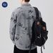 Muqiu Wear 2025 Spring And Autumn New Denim Men's Loose Jacquard Long Sleeve Casual Rascal Shirt Coat_viptrois.com