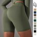 Seamless Solid Color Dot Jacquard High Waist Tummy Control Hip Lift Yoga Shorts Sports Running Fitness Pants For Women_viptrois.com