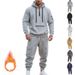 Men's Fleece-Lined Winter Jogger Set With Hoodie - Relaxed Fit Multi-Pocket Workout Outfit For Casual & Outdoor Activities_viptrois.com