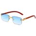 Men's Sunglasses New Fashion Frameless Sunglasses For Men With Personalized Leopard Wood Grain Temples Square Frame Sunglasses For Women_viptrois.com