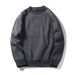 Cross-Border European American Retro Style Trendy Solid Insert Color Round Neck Sweatshirt Spring And Autumn Long Sleeve_viptrois.com