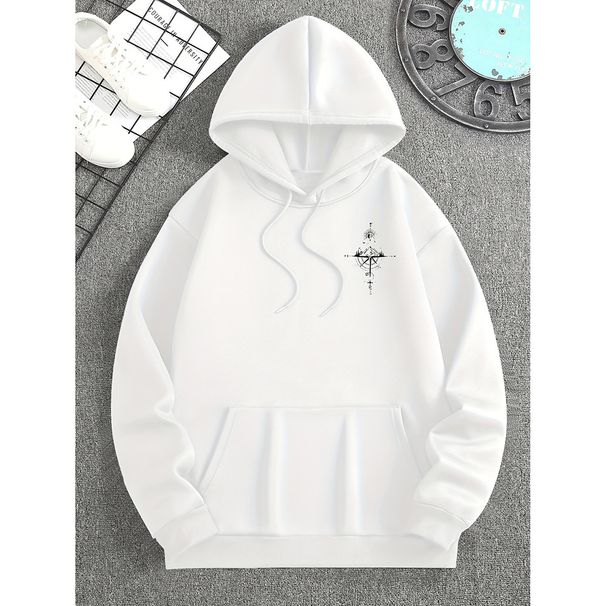 Men's Oversized Hooded Sweatshirt - Trendy Streetwear Pullover With Side Pockets, Soft Polyester Fabric, Comfortable Loose Fit For Casual Wear_viptrois.com