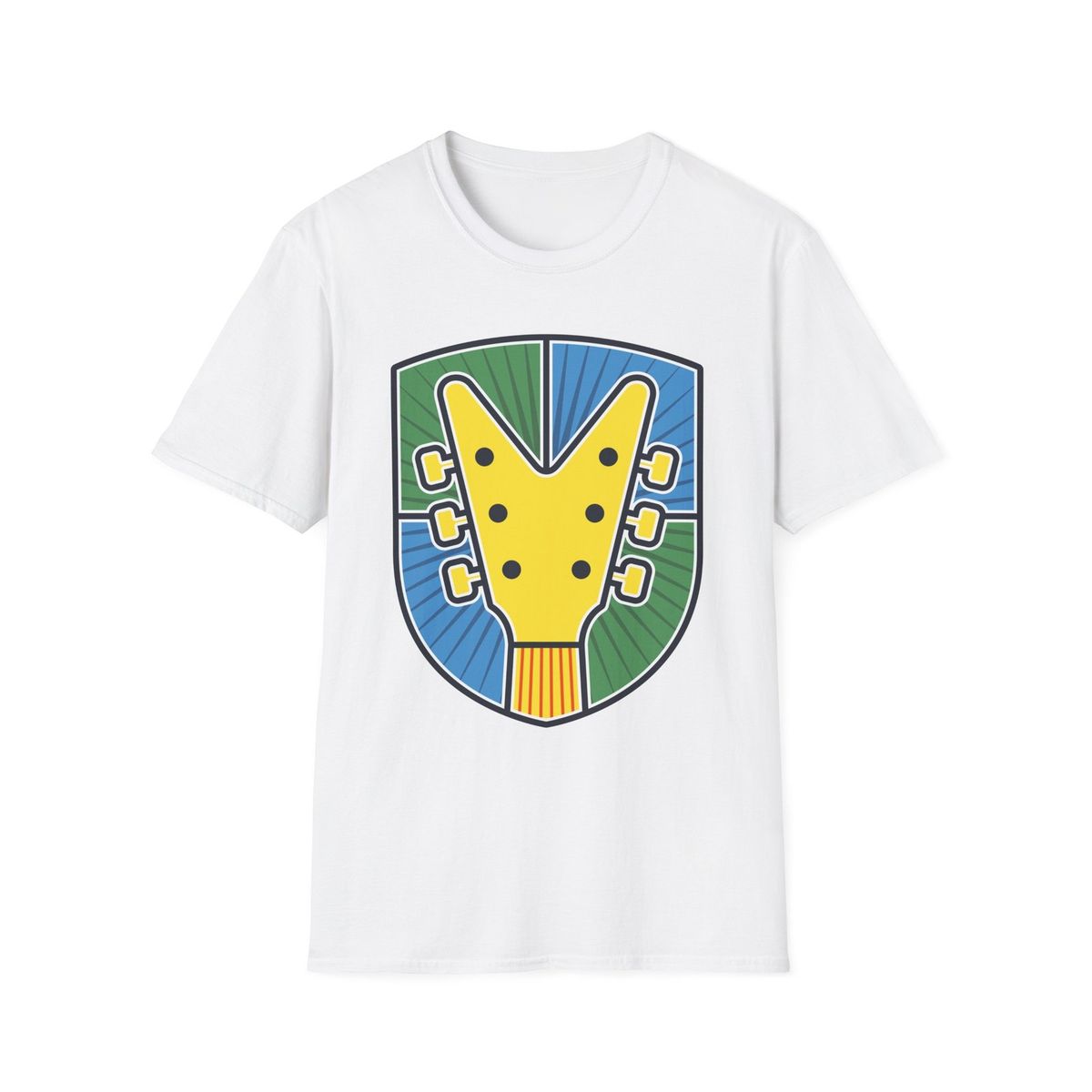 Guitar Graphic Tshirt, Music Lover T-Shirt Mens Womens Tees Top, Guitar Badge Design, Rock Music Tee_viptrois.com