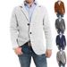 Men's Casual Knitted Cardigan Sweater Men's Long Sleeve Pocket Cardigan Knitted Sweater Men's Jacket_viptrois.com