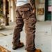 Men's Clothing Casual Retro Overalls Pocket Pants_viptrois.com