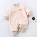 New Winter Baby Puff Fleece Jumpsuit Baby Spring And Autumn Warm Constant Temperature Split Leg Pajamas Close Fitting Outing Clothes_viptrois.com