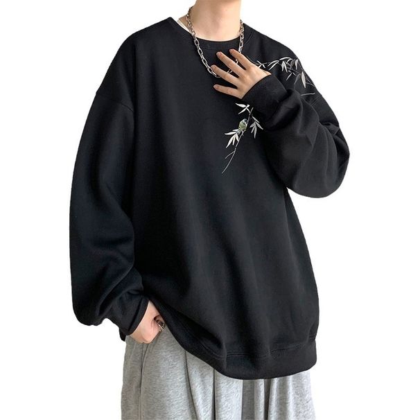 Round Neck Hoodie, Men's Trendy Brand, Men's Top, Trendy New Style, With Fleece Jacket_viptrois.com