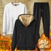 Pure New Lamb Wool Winter Fleece Men's Cross-Border Long Sleeve Sweatshirt Three-Piece Set Wholesale_viptrois.com