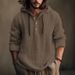Cotton And Linen Shirt With Hood, Long-Sleeved Hoodie, Perfect For Casual Wear In Spring And Summer._viptrois.com