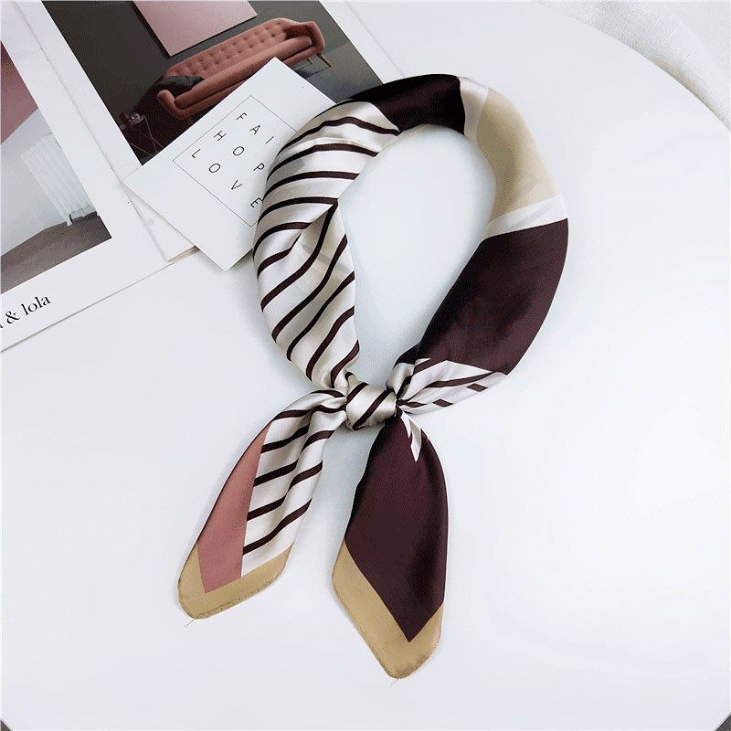 Korean Style Small Square Silk Scarf For Women - Versatile Spring/Autumn/Summer Fashion Accessory (INS Style, Literary Decoration)_viptrois.com