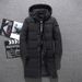 "Men's Long Down Jacket – 600FP White Duck Feather, Windproof & Lightweight (Hooded, Multi-Pocket, Slim Fit For Business Casual)"_viptrois.com