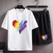 Men's Clothing Sportswear Suit Summer Short Sleeved T Shirt Basketball Jersey Casual Shorts Two Piece Suit_viptrois.com
