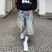 Men's Clothing Retro Washed High Street Denim Shorts Straight Wide Leg Distressed Loose Casual Versatile Cropped Pants_viptrois.com