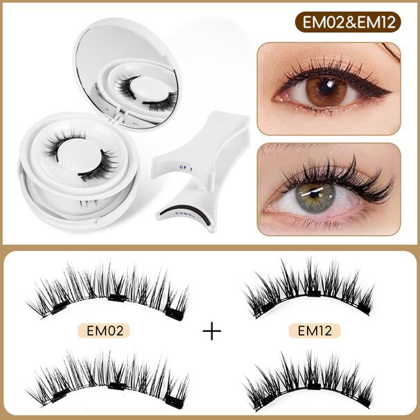 2-Pair Magnetic False Eyelashes Set - Glue Free, Natural Nude Look With Mink Hair (Internet Celebrity Style, Reusable)_viptrois.com
