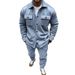 Men's Clothing Autumn And Winter Jacket Casual Pants Two Piece Men's Clothing Solid Color Men's Suede Suit_viptrois.com