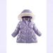 "Girls' Trendy Cotton Coat – Korean Style Winter Jacket (110-140cm) – Violet/Pink"_viptrois.com