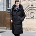 Men’s Long Down Coat With Fur Collar – Knee-Length, 95% White Duck Down, Machine Washable (Black/Blue/Gray)_viptrois.com