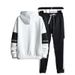 Men's Clothing Autumn Polar Fleece Hooded Sweatshirt Two Piece Suit Slim Nine Point Pants Sports_viptrois.com