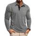 Men's Long Sleeve Polo Shirt - Slim Fit Casual Top With Collar & Pocket Detail - Breathable Polyester Fabric For Everyday Wear_viptrois.com