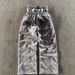 Men's Clothing Loose Retro Heavy Letter Print Casual Pants Double Waist High Street Fashion Wide Leg Pants Hip Hop Contrast Color Sweatpants_viptrois.com