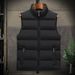 Unisex Quilted Work Vest – Reversible Stand Collar Jacket, Polyester Cotton-Filled Utility Vest For Outdoor & Casual (Black/Dark Green/Navy, M-6XL)_viptrois.com