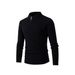 Men’s Half-Zip Cable Knit Sweater – Winter Warm Stand Collar Pullover (Grey/Black/Khaki/Army Green/Blue)_viptrois.com