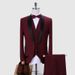 2019 New Green Fruit Collar Men's Dress Three Piece Large Wedding Groom Suit Set_viptrois.com