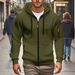 Loose Large Size Men's Trendy Innovative Multi Pocket Zipper Cardigan Sweatshirt Jacket Hoodie_viptrois.com