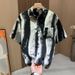 Niche Trendy Brand Summer Ink Printing Thin Shirt Men's Trendy Brand High-end Fashion Short-sleeved Shirt Trendy Men's Clothing_viptrois.com